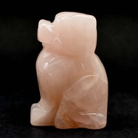 Rose Quartz Dog Carving [Type 1]