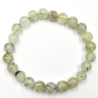 Prehnite with Tourmaline Bead Bracelet