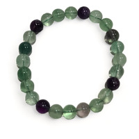 Rainbow Fluorite Bead Bracelet