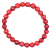 Red Coral Bead Bracelet