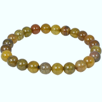 Yellow Fire Agate Bead Bracelet