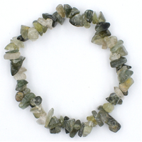 Green Rutilated Quartz Chip Bracelet