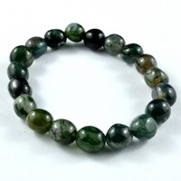 Green Moss Agate Tumbled Bracelet
