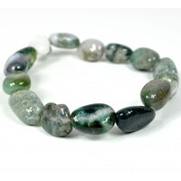 Green Moss Agate Tumbled Bracelet
