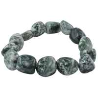 Green Spot Jade Tumbled Bracelet