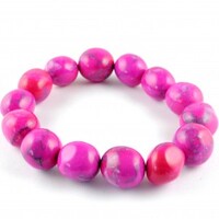 Pink Howlite Tumbled Bracelet