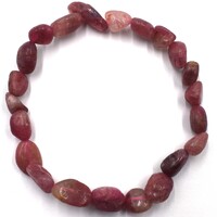 Pink Tourmaline Tumbled Bracelet