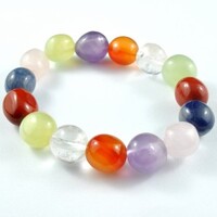 Rainbow Various Crystals Tumbled Bracelet