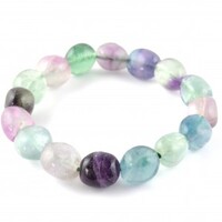 Rainbow Fluorite Tumbled Bracelet