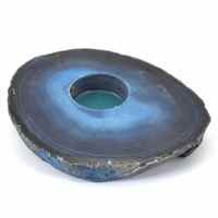 Blue Agate Flat Tealight Holder