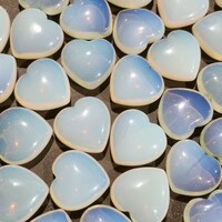 Opalite Heart Carving 30mm