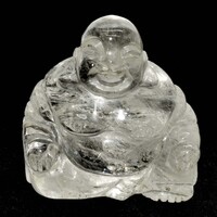 Clear Quartz Laughing Buddha Carving