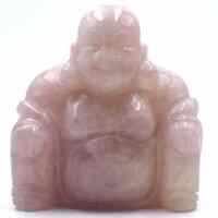 Rose Quartz Happy Buddha Carving