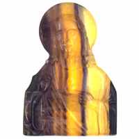Yellow &amp; Purple Fluorite Jesus Carving