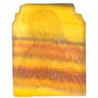 Yellow &amp; Purple Fluorite Mary Carving