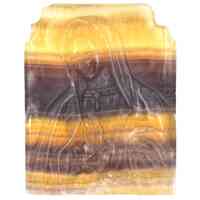 Yellow &amp; Purple Fluorite Mary Carving