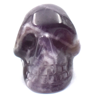 Chevron Amethyst Crystal Skull Carving