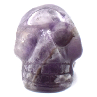 Chevron Amethyst Crystal Skull Carving