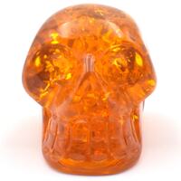 Amber Crystal Skull Carving [Man Made]