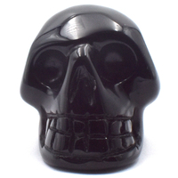 Black Obsidian Crystal Skull Carving [Man Made]