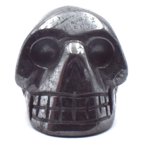 Hematite Crystal Skull Carving