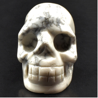 White Howlite Crystal Skull Carving