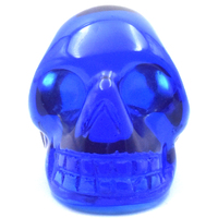 Dark Blue Obsidian Crystal Skull Carving [Man Made]