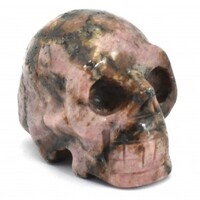 Rhodonite Crystal Skull Carving