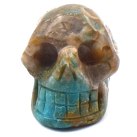 Chrysocolla Crystal Skull Carving