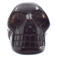 Dark Smoky Quartz Crystal Skull Carving