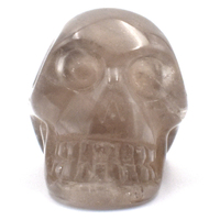 Light Smoky Quartz Crystal Skull Carving