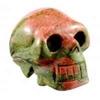 Unakite Crystal Skull Carving