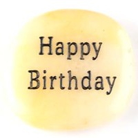 Happy Birthday Aventurine Yellow Word Stone