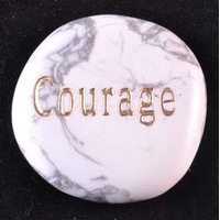 Courage Howlite White Word Stone