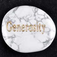 Generosity Howlite White Word Stone