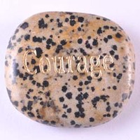 Courage Jasper Dalmatian Word Stone