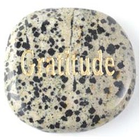 Gratitude Jasper Dalmatian Word Stone
