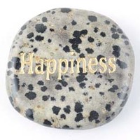 Happiness Jasper Dalmatian Word Stone