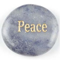 Peace Aventurine Blue Word Stone