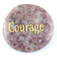 Courage Lepidolite Pink Word Stone