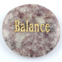 Balance Lepidolite Pink Word Stone