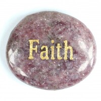 Faith Lepidolite Pink Word Stone