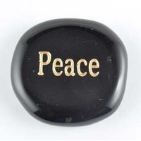 Peace Onyx Black Word Stone