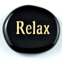 Relax Onyx Black Word Stone
