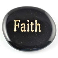 Faith Onyx Black Word Stone