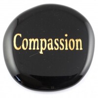 Compassion Oynx Black Word Stone