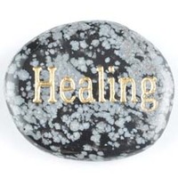 Healing Obsidian Snowflake Word Stone