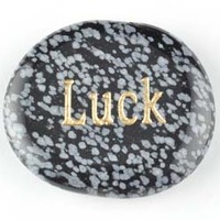 Luck Obsidian Snowflake Word Stone