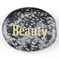 Beauty Obsidian Snowflake Word Stone