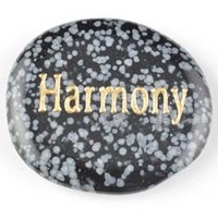 Harmony Obsidian Snowflake Word Stone